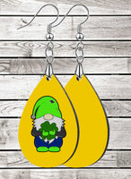 Gnome with Shamrock Teardrop SpectraLuxe Dangle Earrings