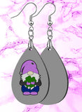 Gnome with Shamrock Teardrop SpectraLuxe Dangle Earrings