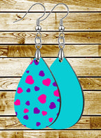 Hearts in Two Colors Teardrop SpectraLuxe Dangle Earrings