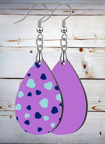 Hearts in Two Colors Teardrop SpectraLuxe Dangle Earrings