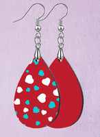 Hearts in Two Colors Teardrop SpectraLuxe Dangle Earrings