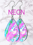 Multicolored Marble Teardrop SpectraLuxe Dangle Earrings