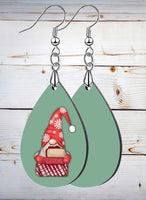 Christmas Gnomes Teardrop SpectraLuxe Dangle Earrings