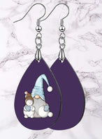 Christmas Gnomes Teardrop SpectraLuxe Dangle Earrings