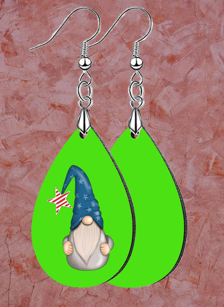 Independence Gnomes Teardrop SpectraLuxe Dangle Earrings