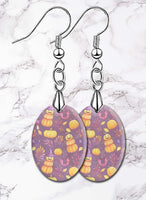 Spooktacular Halloween Oval LumaShell Earrings