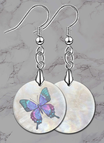 Butterfly Round LumaShell Earrings