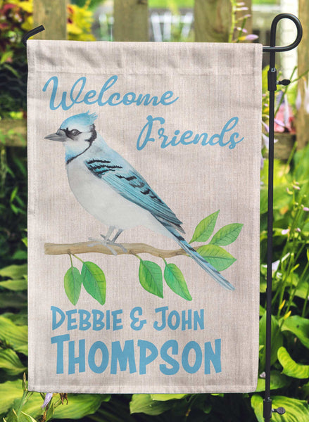 Birds of the Garden Flag 12"x18" Linen Flag