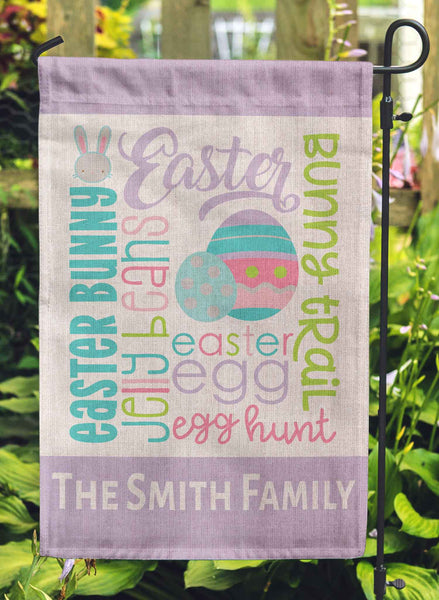 Easter Subway Art Garden Flag 12"x18" Linen Flag