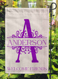 Split Monogram Garden Flag 12"x18" Linen Flag