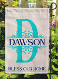 Split Monogram Garden Flag 12"x18" Linen Flag