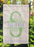 Split Monogram Garden Flag 12"x18" Linen Flag