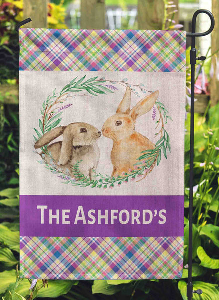 Perfectly Plaid Easter Garden Flag 12"x18" Linen Flag