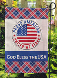 Perfectly Plaid Independence Day Garden Flag 12"x18" Linen Flag