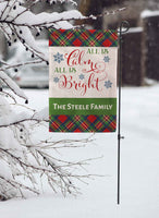 Perfectly Plaid Christmas Garden Flag 12"x18" Linen Flag