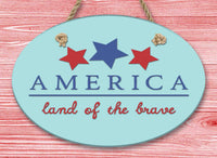 Americana Oval Ceramic Wall Decor