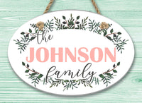 Family Foliage Oval Ceramic Wall Decor