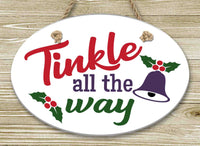 Funny Bathroom Christmas Edition Oval Ceramic Wall Decor