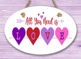 Love Day Oval Ceramic Wall Decor