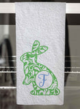 Bunny Monogram Personalized Hand Towel