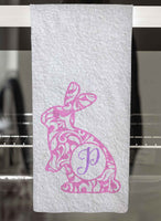 Bunny Monogram Personalized Hand Towel