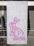 Bunny Monogram Personalized Hand Towel