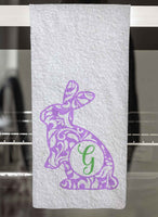 Bunny Monogram Personalized Hand Towel