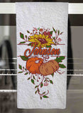 Fall Floral Personalized Hand Towel