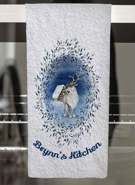 Majestic Reindeer Personalized Hand Towel