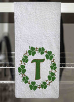 Shamrock Wreath Monogrammed Hand Towel