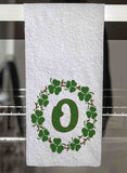 Shamrock Wreath Monogrammed Hand Towel