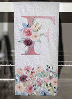 Spring Floral Monogrammed Hand Towel