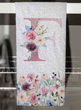 Spring Floral Monogrammed Hand Towel