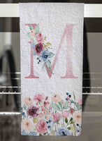 Spring Floral Monogrammed Hand Towel