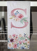 Spring Floral Monogrammed Hand Towel