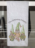 Spring Gnome Personalized Hand Towel