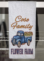Fall Floral Truck Personalized Hand Towel