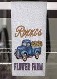 Fall Floral Truck Personalized Hand Towel