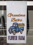 Fall Floral Truck Personalized Hand Towel