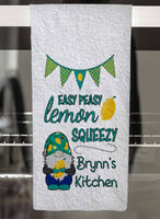 Easy Peasy Gnome Personalized Hand Towel