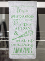 Life Is A Kitchen Personalized Hand Towel