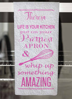 Life Is A Kitchen Personalized Hand Towel