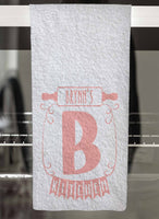 Rolling Pin Monogram Personalized Hand Towel