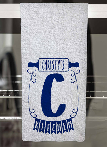 Rolling Pin Monogram Personalized Hand Towel