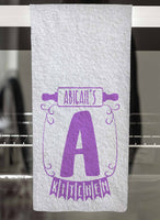 Rolling Pin Monogram Personalized Hand Towel