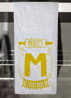 Rolling Pin Monogram Personalized Hand Towel