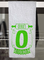 Rolling Pin Monogram Personalized Hand Towel