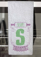 Rolling Pin Monogram Personalized Hand Towel