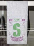 Rolling Pin Monogram Personalized Hand Towel