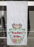 Floral Banners Personalized Hand Towel